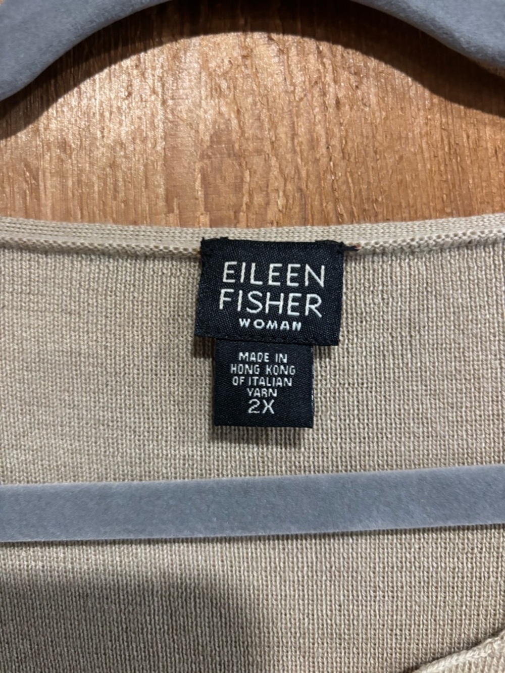 Eileen Fisher Woman 100% Merino Wool Cardigan Sweater Oatmeal Beige Plus 2X - Picture 4 of 7